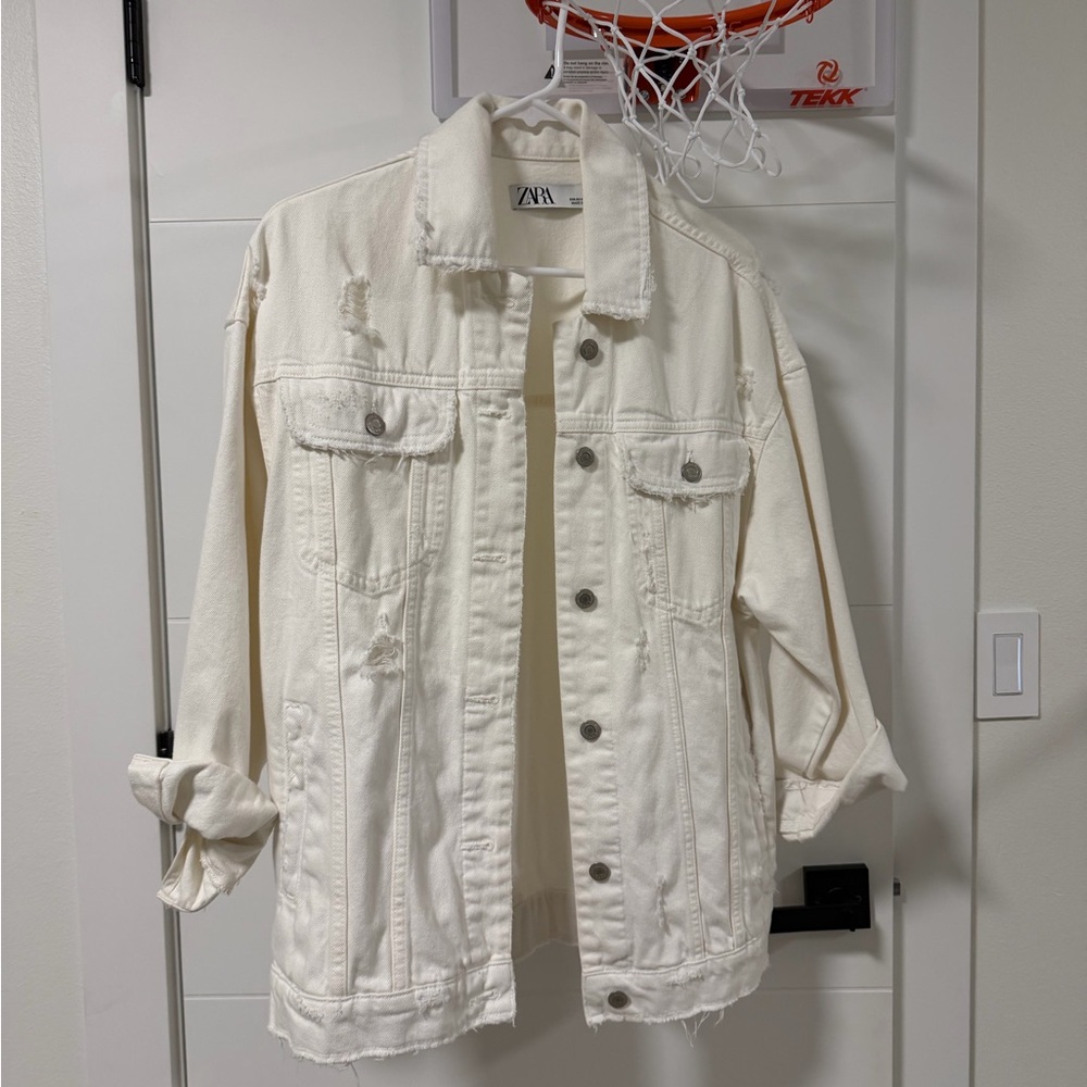 Zara Off-White Denim Jacket
